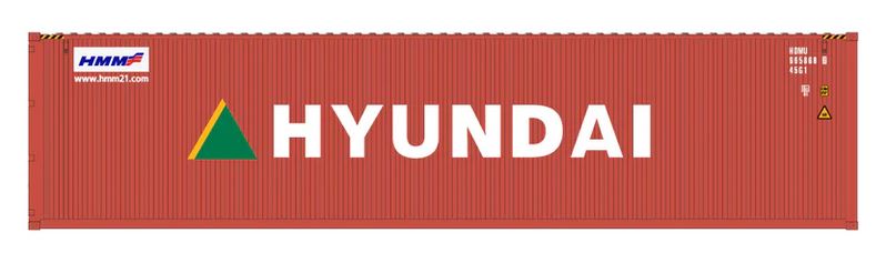 Aurora Miniatures HCBHDT1 HO 40ft Containers 3 Pack Hyundai (HDMU 665868/666500/668890) - AURHCBHDT1