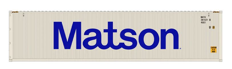 Aurora Miniatures HCBMTT1 HO 40ft Containers 3 Pack Matson (MATU 261521/261600/261845) - AURHCBMTT1