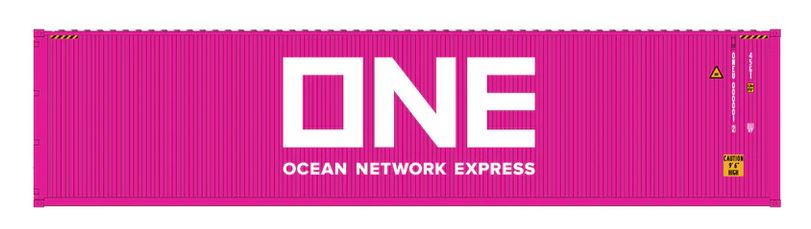 Aurora Miniatures HCBONT1 HO 40ft Containers 3 Pack ONE Magenta #1 (ONEU 000001/000087/686566) - AURHCBONT1