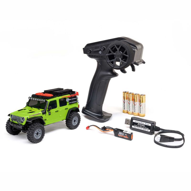 Axial 1/30 SCX30 Jeep Wrangler JLU 4X4 RTR Brushed Rock Crawler (Battery & Charger Included), Green
