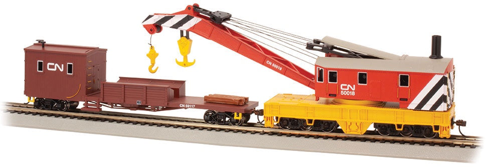 Bachmann HO 250-Ton Crane Derrick with Boom Tender - Silver Series(R) -- Canadian National