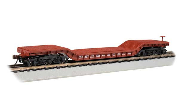 Bachmann HO 52' Depressed-Center Flatcar - Ready-to-Run - Silver Series(R) -- Pennsylvania Railroad #435493 (Tuscan)
