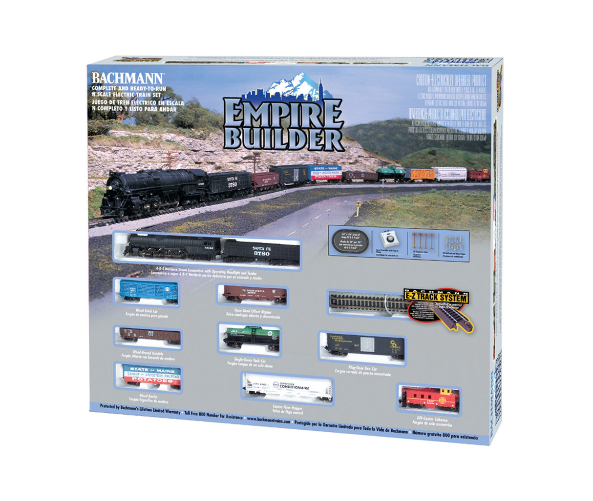 Bachmann Trains Empire Builder Train Set -- Northern 4-8-4 - Atchison, Topeka & Santa Fe - BAC24009