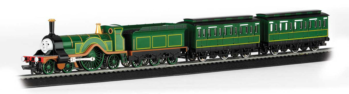 Bachmann N Emily's Passenger Set - Standard DC - Thomas & Friends(TM) -- Emily, 2 Cars, 34 x 24" E-Z Track(R) Oval, Power Pack