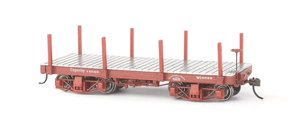 Bachmann On30 18' Wood Flatcar - Spectrum(R) -- Data Only (Oxide Red) pkg(2)