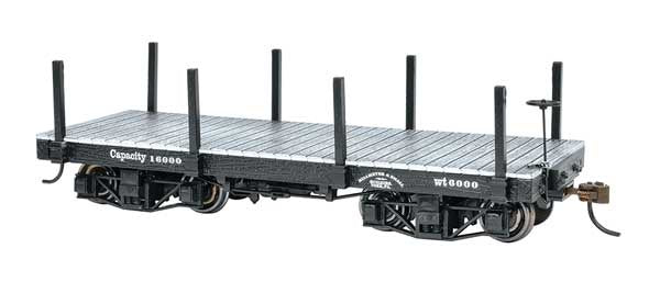 Bachmann On30 18' Wood Flatcar - Spectrum(R) -- Data Only (black) pkg(2)