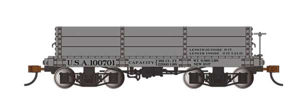 Bachmann Trains On30 18' Wood Low-Side Gondola 2-Pack - Spectrum(R) -- U.S.A. #100701, 101222 (gray) - BAC26533
