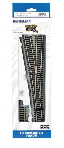 Bachmann Trains HO Decoder-Equipped Nickel Silver E-Z Track(R) Turnout -- #5 Wye - BAC44134