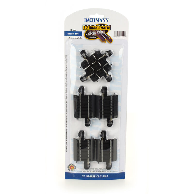 Bachmann Trains HO Crossing w/Steel Rail & Black Roadbed - E-Z Track(R) -- 90-Degree - BAC44441