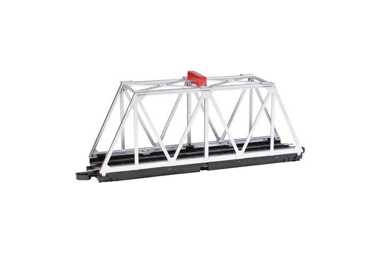 Bachmann Trains HO Truss Bridge with Blinking Light - E-Z Track(R) -- Assembled - 10-1/2 x 2-3/8 x 4" (silver)