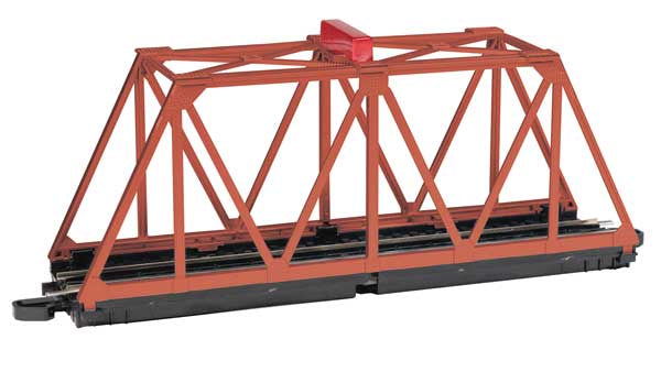 Bachmann HO Truss Bridge with Blinking Light - E-Z Track(R) -- Oxide Red