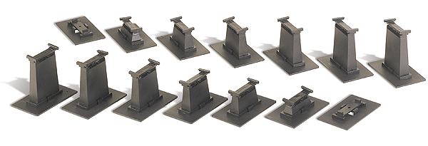 Bachmann Trains N E-Z Track Accessories -- 16-Piece Graduated Pier Set - BAC44871