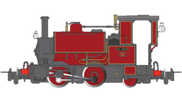 Bachmann HOn30 Hughes' Locomotive & Tramway 0-4-2ST - Standard DC -- Sir Haydn (red)