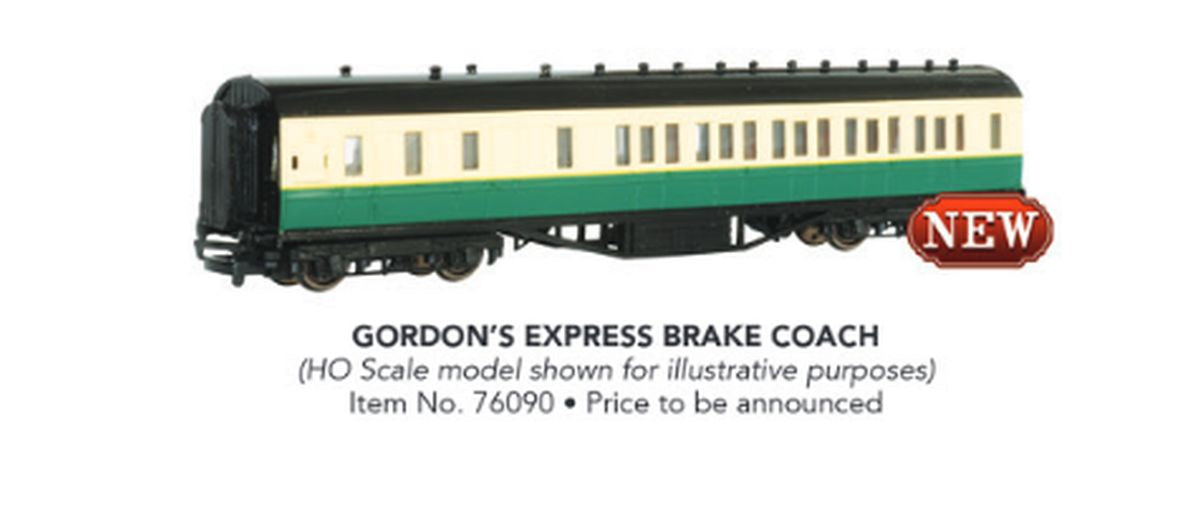 Bachmann N 	Thomas & Friends(TM) -- Gordon's Composite Brake Coach (black, cream, green)