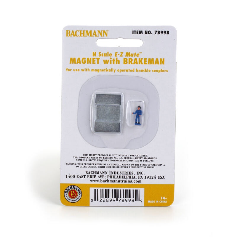 Bachmann N Uncoupling Magnet for Knuckle Couplers -- With Brakeman Figure - BAC78998