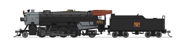 Broadway Limited N USRA 2-8-2 Heavy Mikado - Sound and DCC - Paragon4(TM) -- Chicago, Burlington & Quincy FW&D #454 (black, graphite, Tuscan)