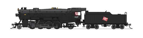 Broadway Limited N USRA 2-8-2 Heavy Mikado - Sound and DCC - Paragon4(TM) -- Milwaukee Road #337 (black, graphite, red, CMStP&P Logo)