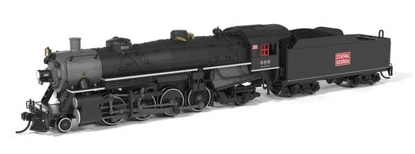 Broadway Limited N USRA 2-8-2 Light Mikado - Sound and DCC - Paragon4(TM) -- Central of Georgia #699 (Tennessee Valley RR Museum, black, graphite, red)