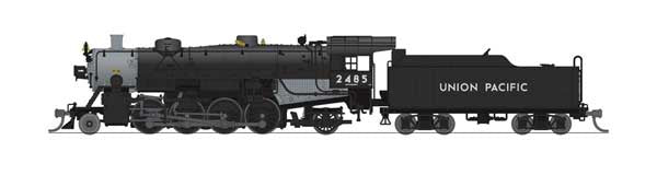 Broadway Limited N USRA 2-8-2 Light Mikado - Standard DC - Stealth -- Union Pacific #2485 (black, graphite)