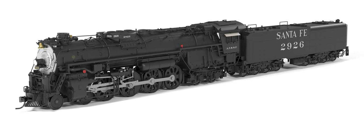 Broadway Limited 10101 HO Class 2900 4-8-4 - Standard DC - Brass-Hybrid -- Santa Fe #2926 (2026 Appearance, black graphite)