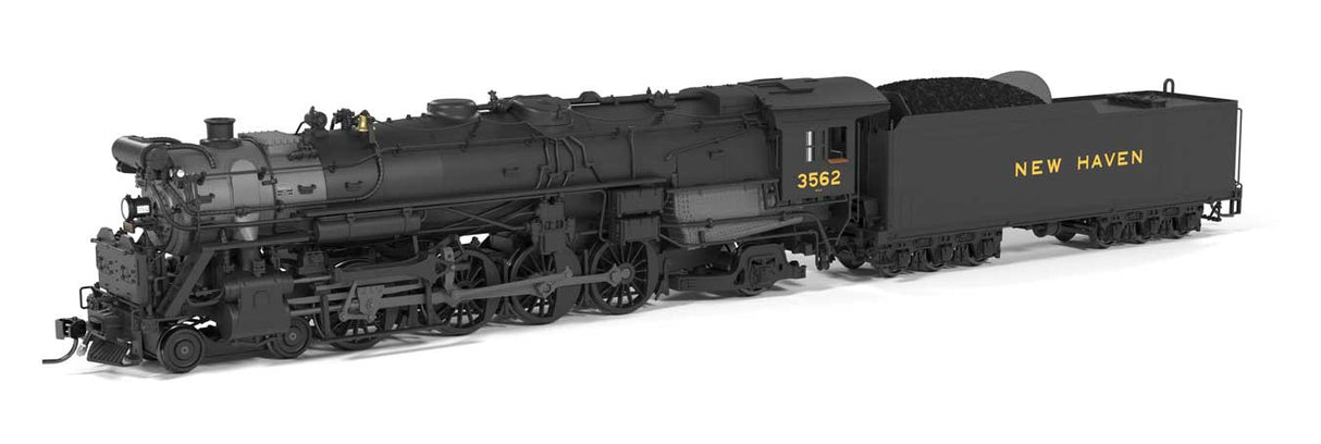 Broadway Limited 10157 HO Class R3a 4-8-2 - Standard DC - Brass-Hybrid -- New Haven #3562 (1940-1945 Appearance, black, graphite)