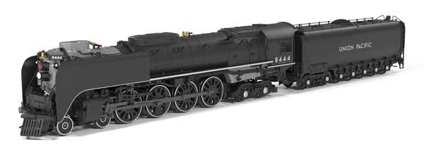Broadway Limited HO Class FEF-3 4-8-4 - Standard DC - Stealth -- Union Pacific #8444 (1962-1973 Excursion Scheme; black, graphite)