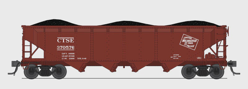 Broadway Limited N ARA 70-ton 4-Bay Hopper Milwaukee Road (MILW) Oxide Red w/ White 6-pack B