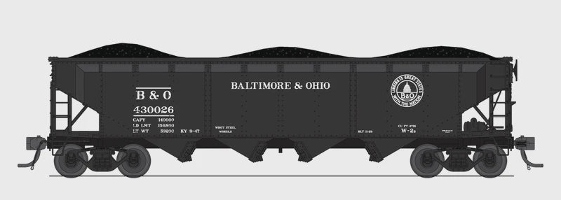 Broadway Limited N ARA 70-ton 4-Bay Hopper Mixed Variety Pack Baltimore & Ohio (B&O) / Chesapeke & Ohio (C&O) / Milwaukee Road (MILW) 6-Pack