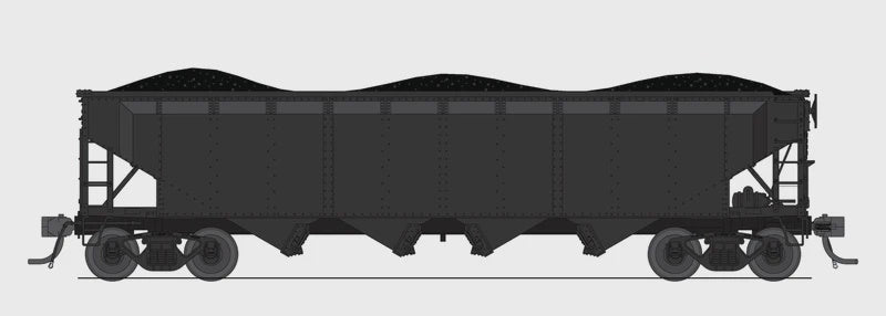 Broadway Limited N ARA 70-ton 4-Bay Hopper Unlettered Painted Black 6-pack