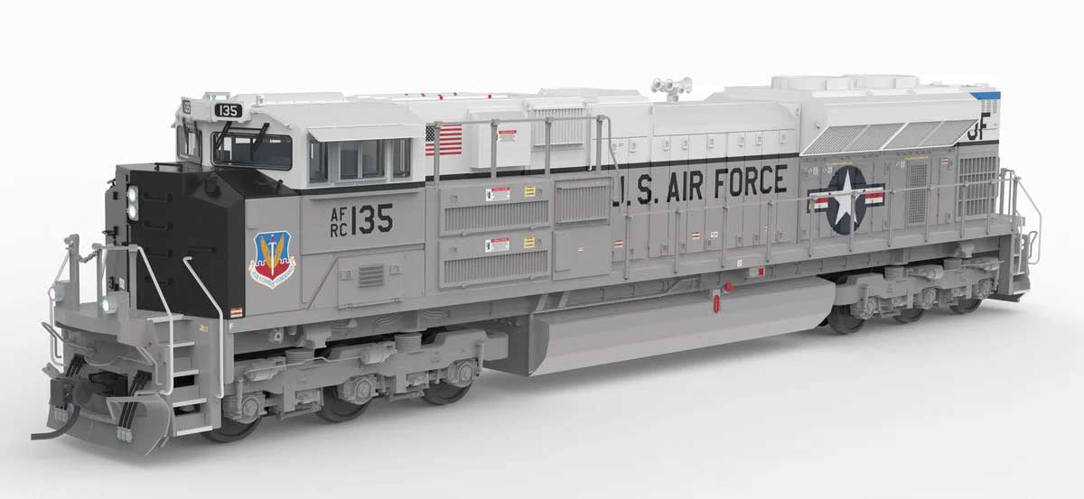Broadway Limited 10443 HO SD70ACe - Sound, DCC and Smoke - Paragon4(TM) -- US Air Force #135 (Fantasy Scheme, gray, white, black)