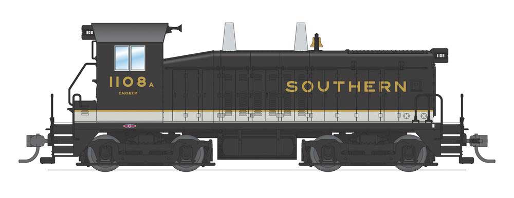 Broadway Limited EMD SW7 - Sound and DCC - Paragon4(TM) -- Southern Railway 1108 (Tuxedo, black, white) - BLI6753