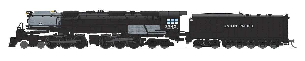 Broadway Limited N 4-6-6-4 Challenger Late Version - Sound, DCC and Smoke - Paragon4(TM) -- Union Pacific #3942 (Coal Tender, black, graphite)