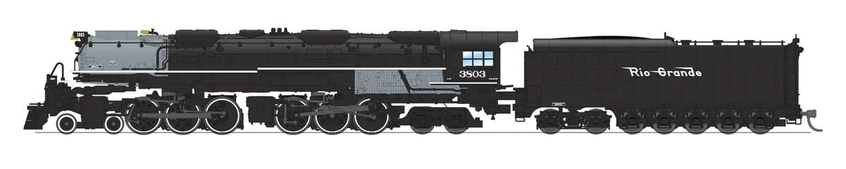 Broadway Limited N 4-6-6-4 Challenger Late Version - Sound, DCC and Smoke - Paragon4(TM) -- Denver & Rio Grande Western #3803 (Coal Tender, black, graphite)