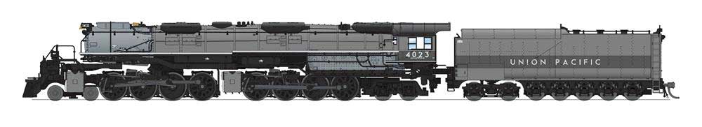 Broadway Limited N-Scale 4-8-8-4 Big Boy 25-C-400 Coal Tender - Sound & DCC - Paragon4 -- Union Pacific #4023 (Wilson Aftercooler, 2-tone gray, graphite Fantasy Scheme) - BLI7238