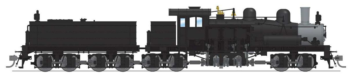 Broadway Limited HO Class D 4-Truck Shay - Sound and DCC - Paragon4(TM) -- Painted, Unlettered (black, graphite)