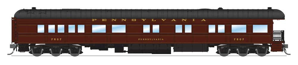 Broadway Limited HO PRR Class Z74D Business Observation Car - Ready to Run -- Pennsylvania Railroad #7507 "Pennsylvania" (Late 1940s)