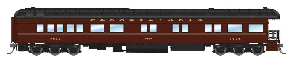 Broadway Limited HO 	PRR Class Z74D Business Observation Car - Ready to Run -- Pennsylvania Railroad #100 (1950s, Tuscan)