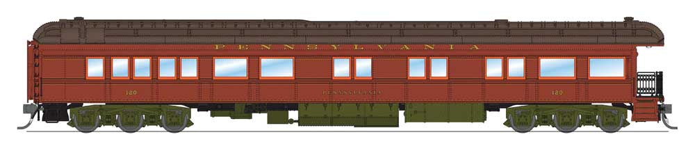 Broadway Limited HO PRR Class Z74D Business Observation Car - Ready to Run -- Pennsylvania Railroad #120 Pennsylvania (Mid-1930s, Light Tuscan)
