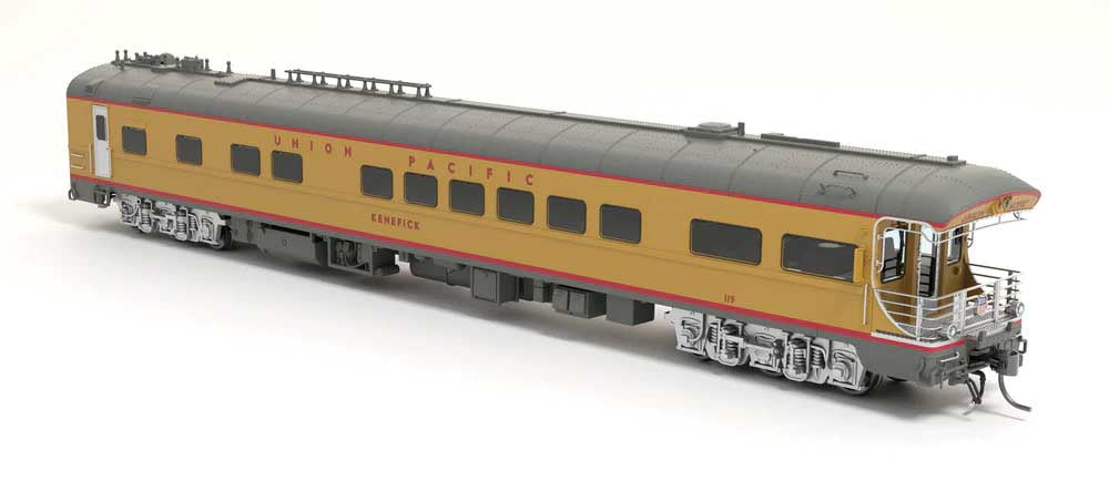 Business Car Observation - Ready to Run -- Union Pacific #119 "Kenefick" (Armour Yellow, gray, UP Shield Drumhead)