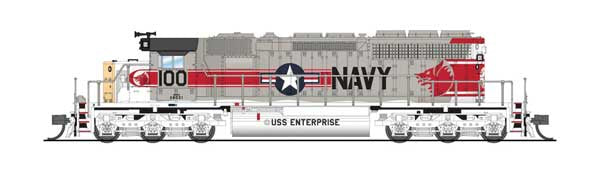 Broadway Limited N EMD SD40-2 Low Nose - Sound and DCC - Paragon4 -- US Navy #100 (Fantasy Scheme, silver, red, white, blue)