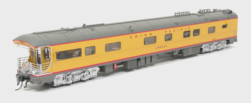 Broadway Limited HO Business Car Observation - Ready to Run -- Union Pacific #101 Lincoln (Armour Yellow, gray, red, Building America Drumh