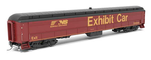 Broadway Limited HO Heavyweight Railroad Instruction - Exhibit Car - Ready to Run -- Norfolk & Southern #27(maroon, black, gold, Exhibit Car)