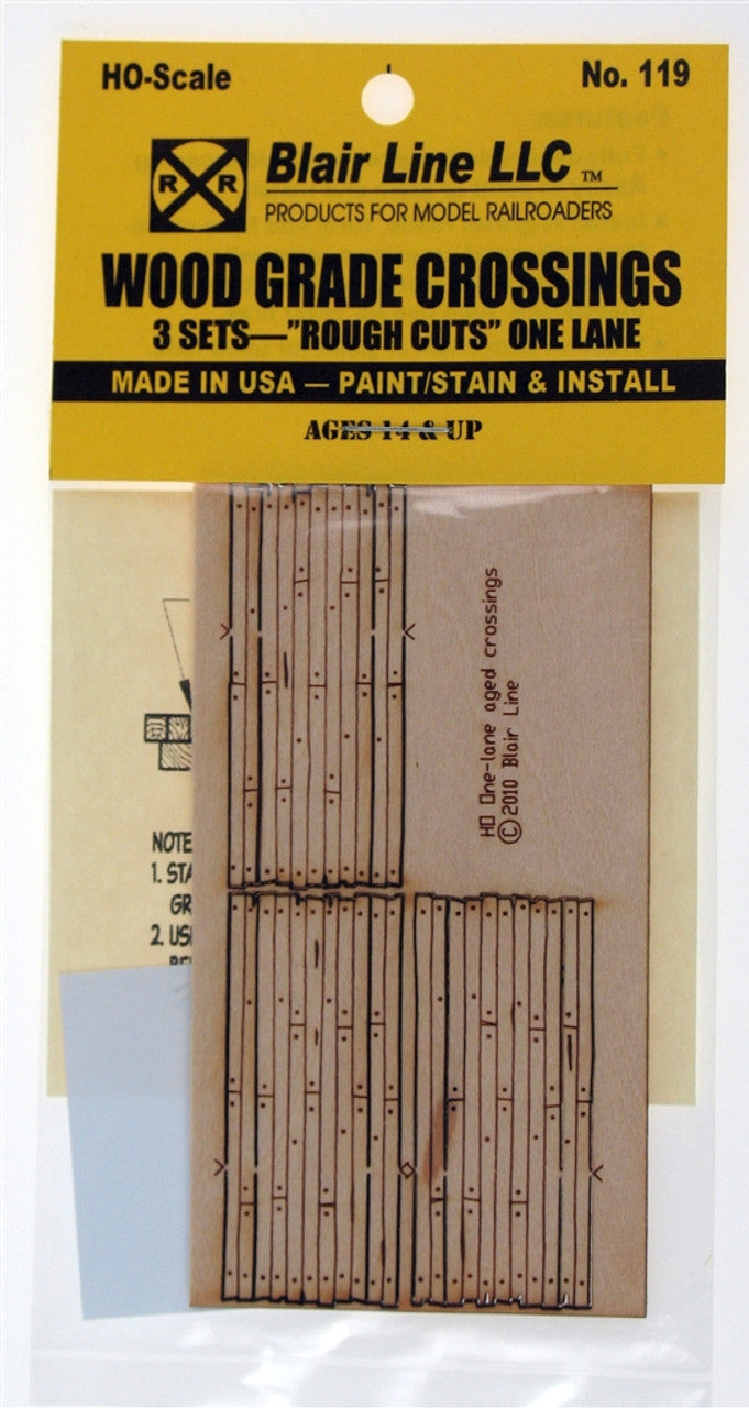 Blair Line HO Rough Cut Grade Crossing, 1 Lane (3) - BLS119