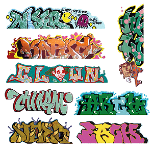 Blair Line N Mega Set Modern "Tagger" Graffiti Decals -- #5 pkg(8)