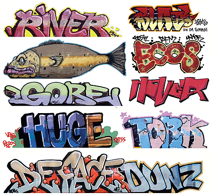 Blair Line N Mega Set Modern "Tagger" Graffiti Decals -- #7 pkg(9)