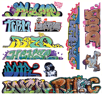 Blair Line N Mega Set Modern "Tagger" Graffiti Decals -- #10 pkg(11)