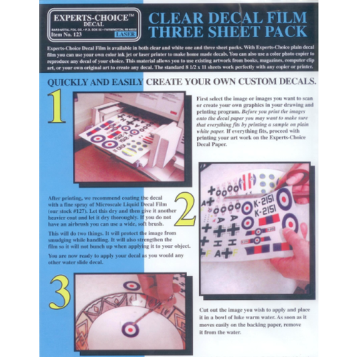 Bare Metal Foil Clear Decal Film for Laser Printer 3-pack - BMF123