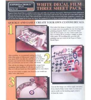 Bare Metal Foil 3/PK WHITE DECAL 8.5X11 - LASER - BMF125