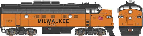 Bowser HO 	EMD F9A w/LokSound & DCC - Executive Line -- Milwaukee Road #125A (orange, black, Large Side Lettering, TMR Logo)