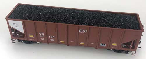 Real Coal Load 2-Pack -- Fits Athearn 40' 3-Bay Ribbed-Side Hopper
